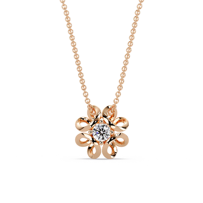 Ribbon Bloom Diamond Chain Pendant - Origine Diamonds lab-grown diamond jewellery