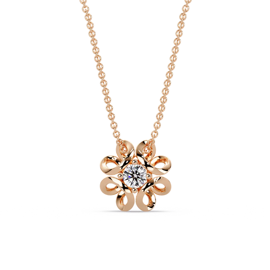 Ribbon Bloom Diamond Chain Pendant - Origine Diamonds lab-grown diamond jewellery
