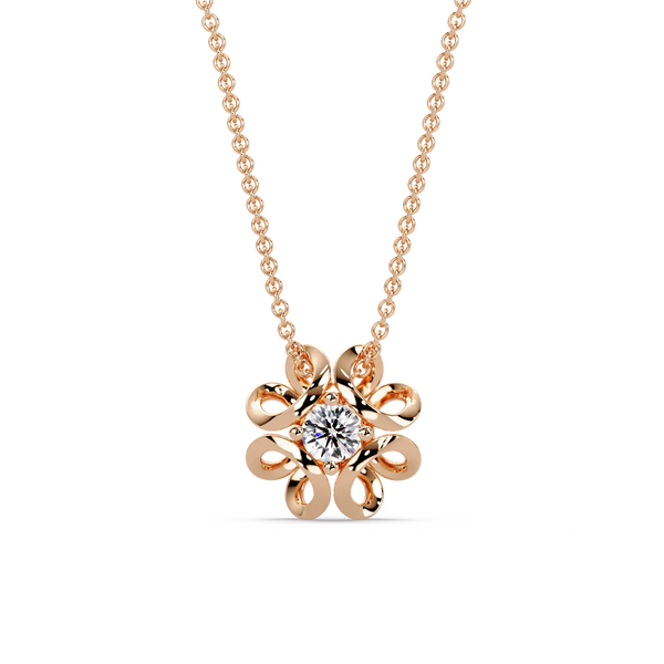 Ribbon Bloom Diamond Chain Pendant