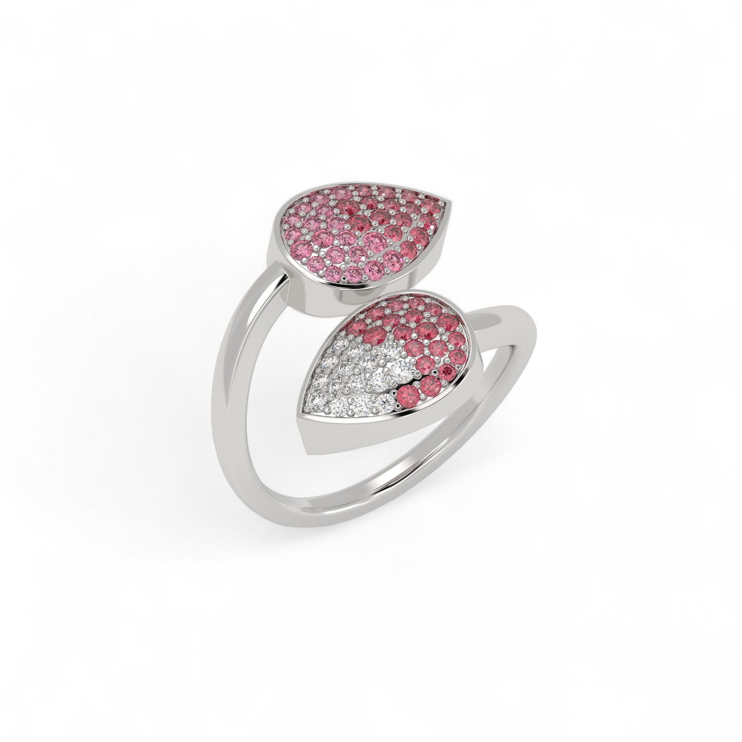 Twin Petal Pink Bypass Ring