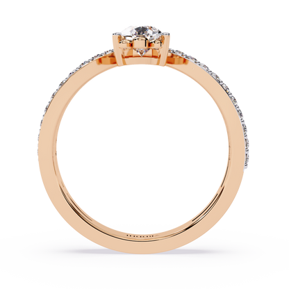 Chevron Pear Tiara Ring