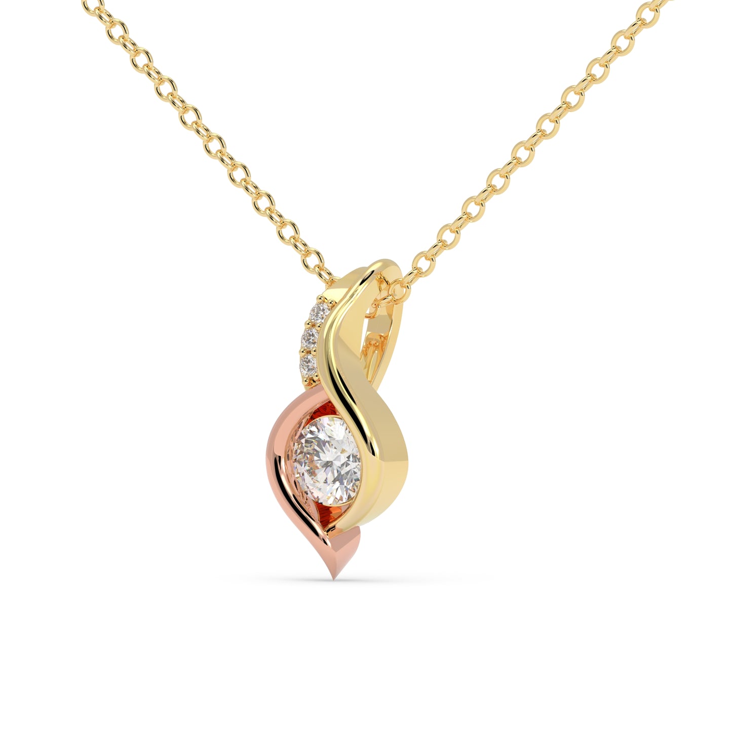 Twist Ribbon Solitaire Pendant