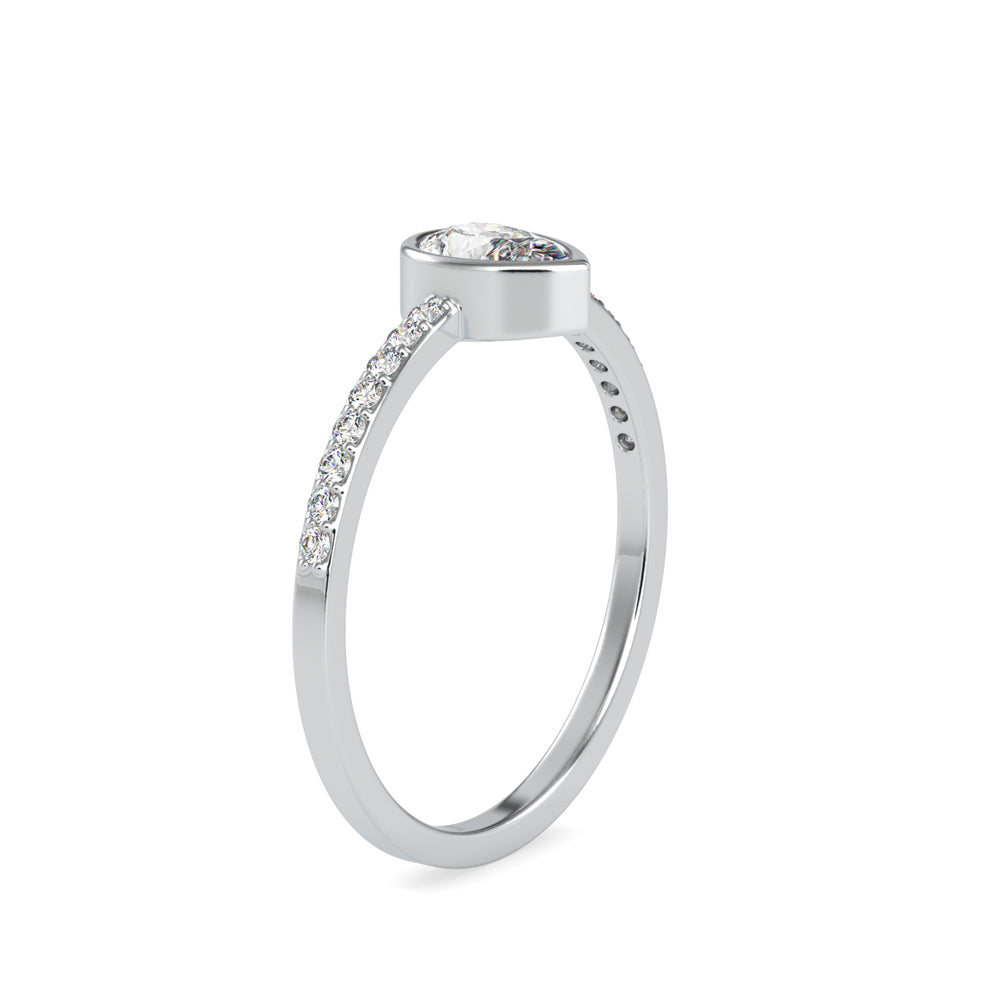 Pear Solitaire Pavé Ring