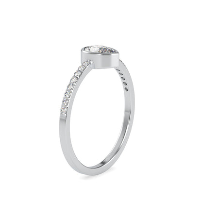 Pear Solitaire Pavé Ring