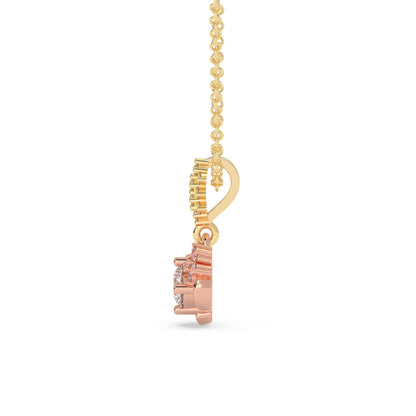 Floral Heart Solitaire Pendant