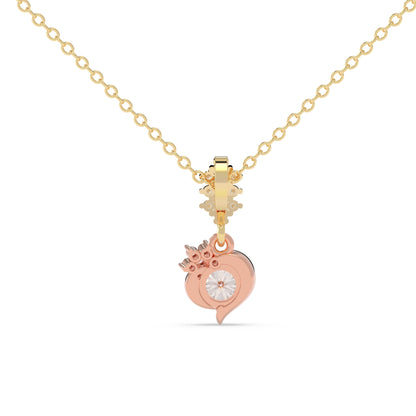Floral Heart Solitaire Pendant