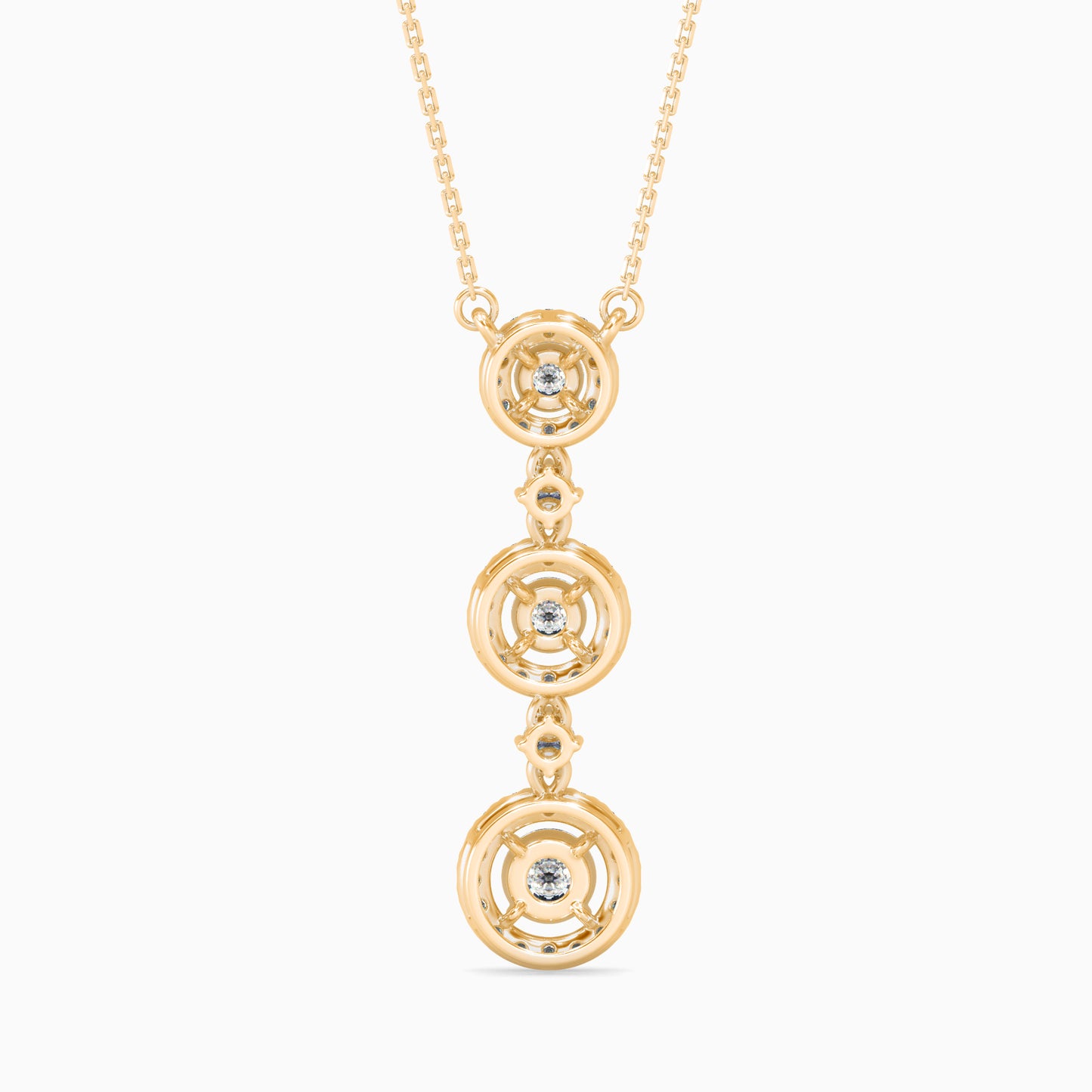 Triple Halo Drop Pendant