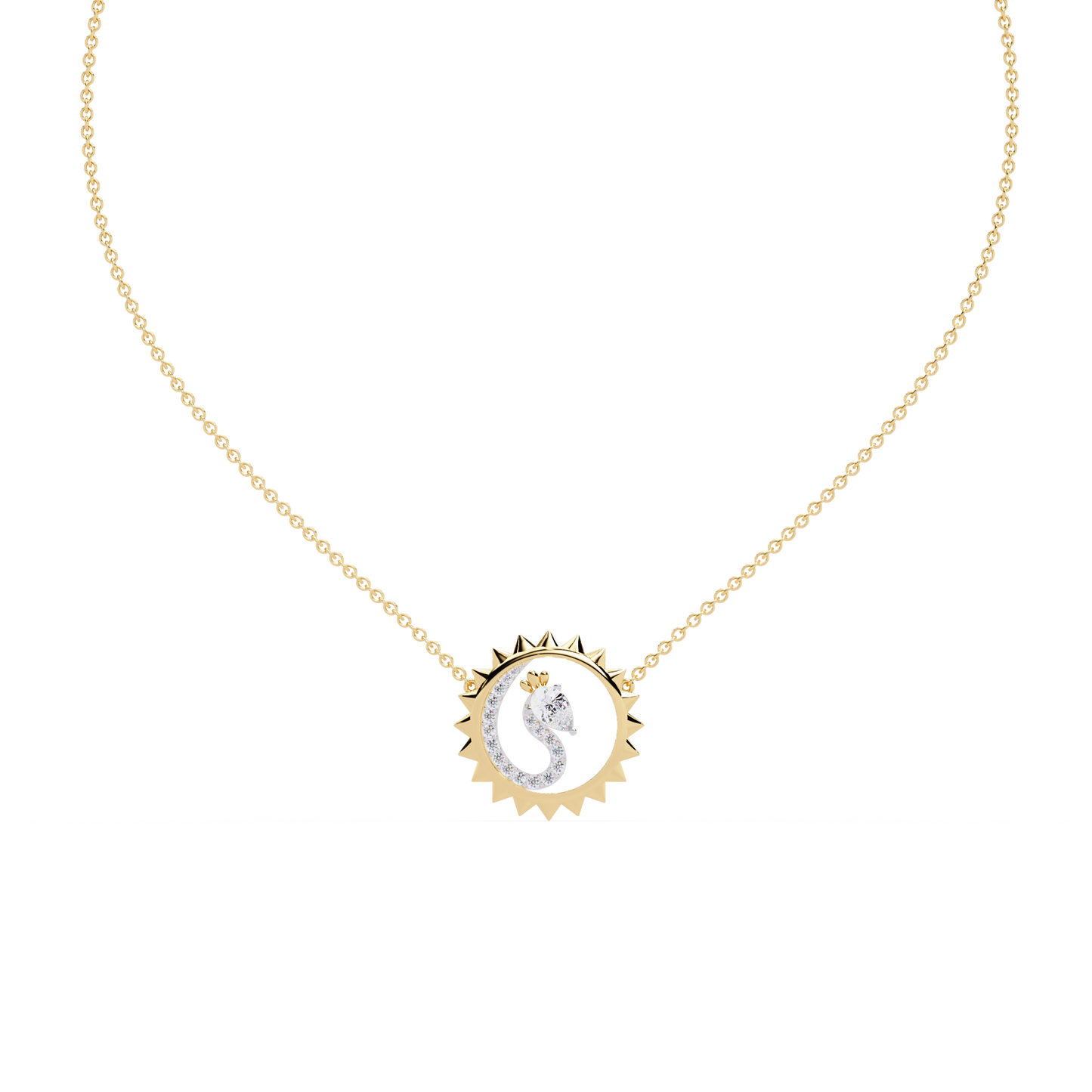 Sunburst Peacock Necklace - Origine Diamonds lab-grown diamond jewellery