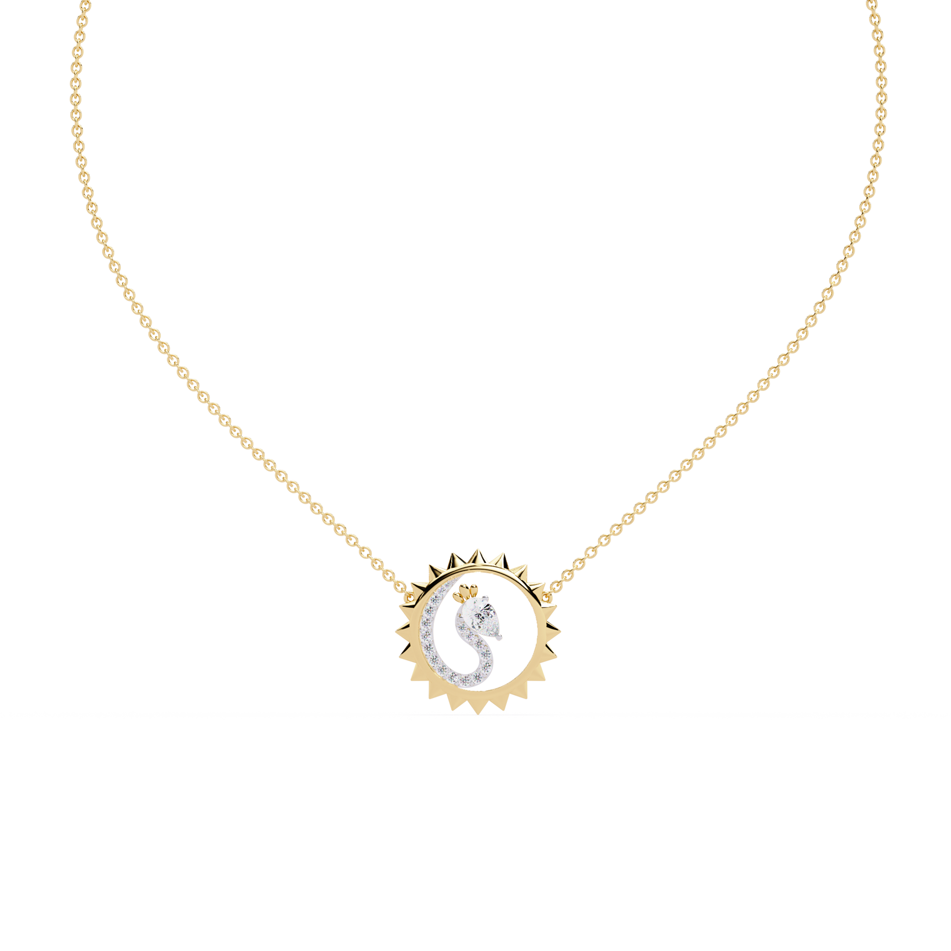 Sunburst Peacock Necklace - Origine Diamonds lab-grown diamond jewellery