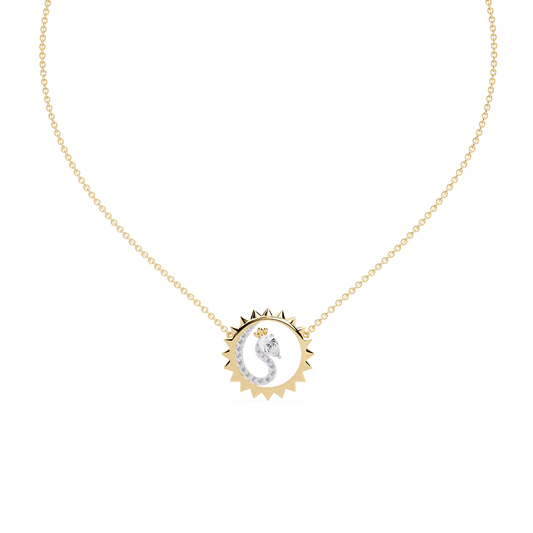 Sunburst Peacock Necklace - Origine Diamonds lab-grown diamond jewellery
