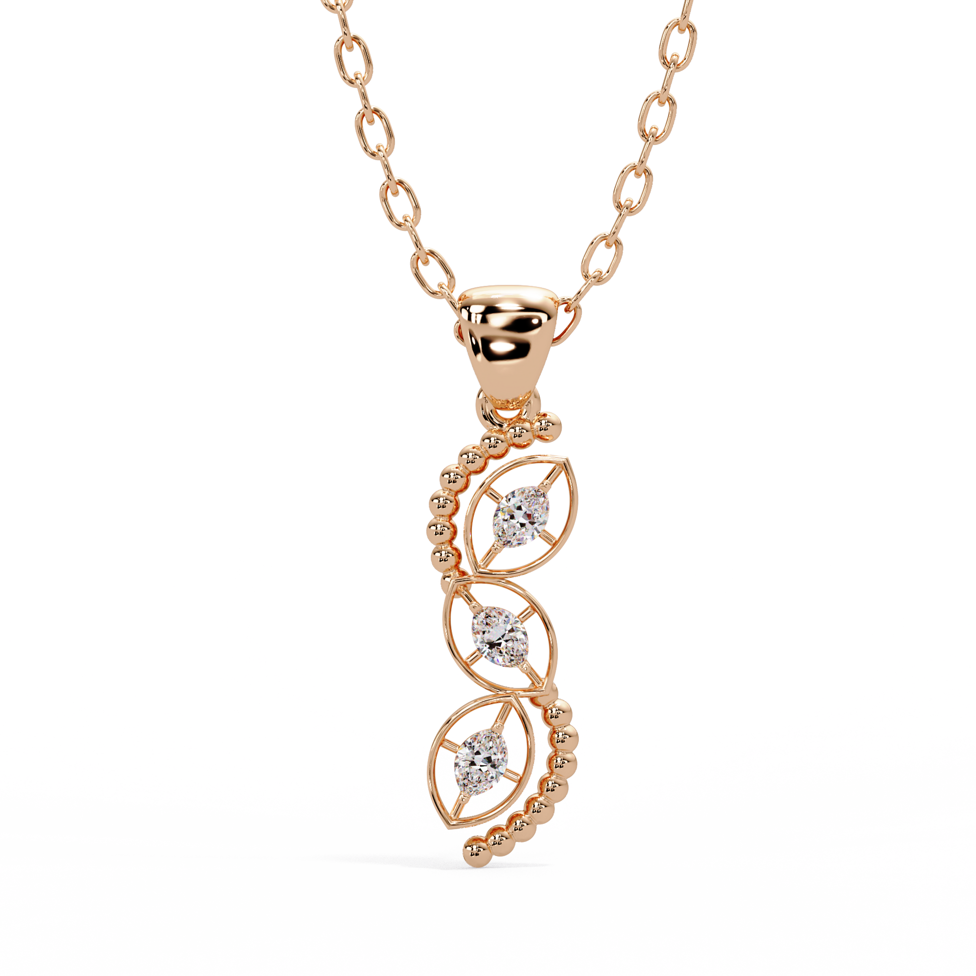 Marquise Vine Drop Pendant - Origine Diamonds lab-grown diamond jewellery