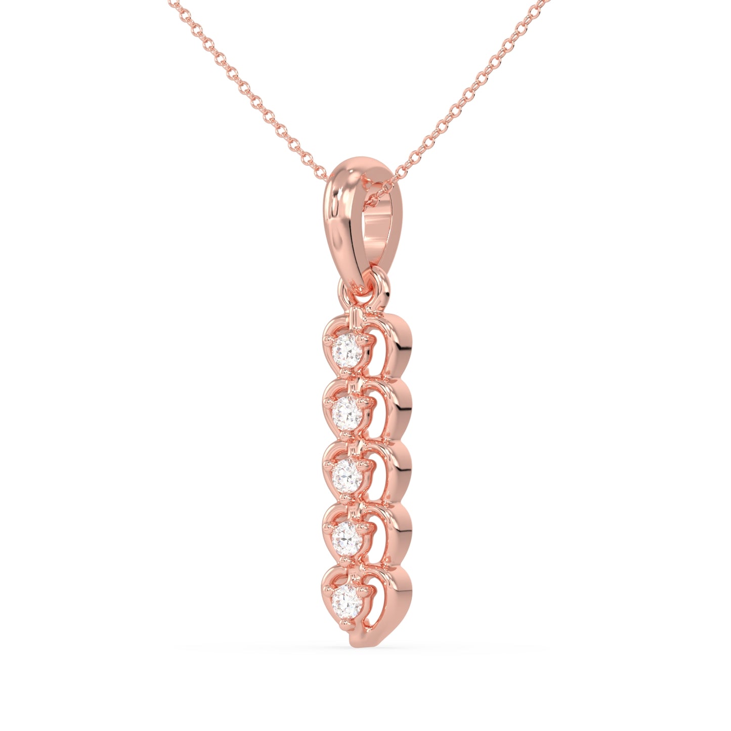 Graduated Heart Drop Pendant