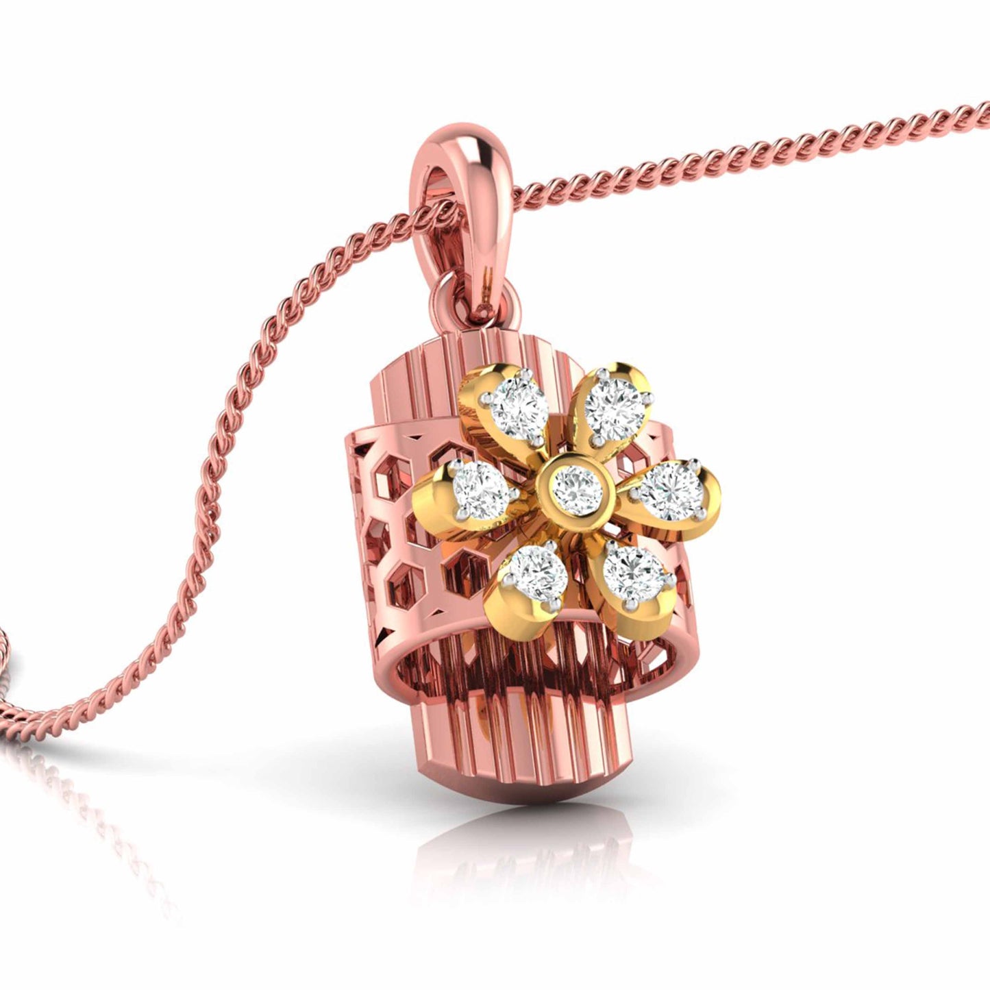 Fluted Bar Blossom Pendant