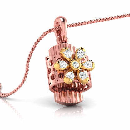 Fluted Bar Blossom Pendant