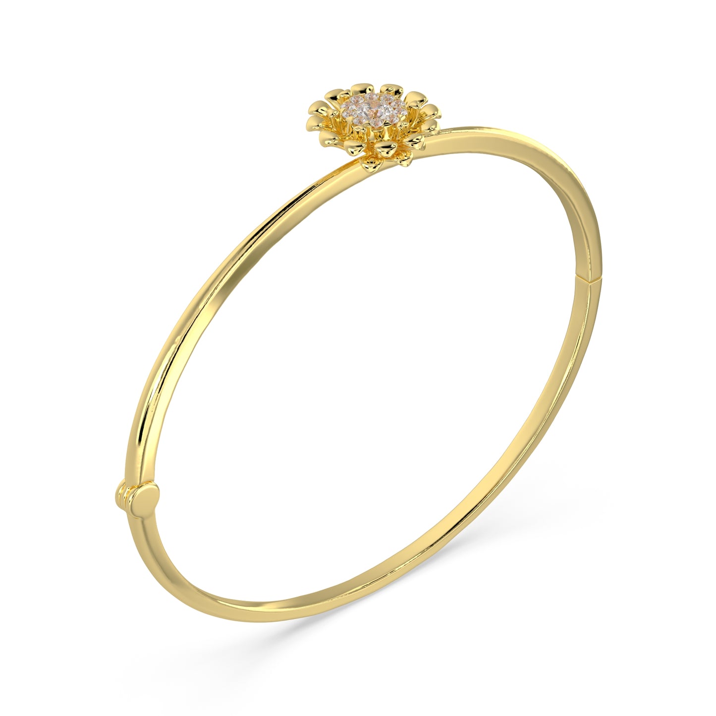 Single Blossom Diamond Bangle