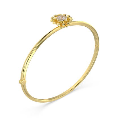 Single Blossom Diamond Bangle