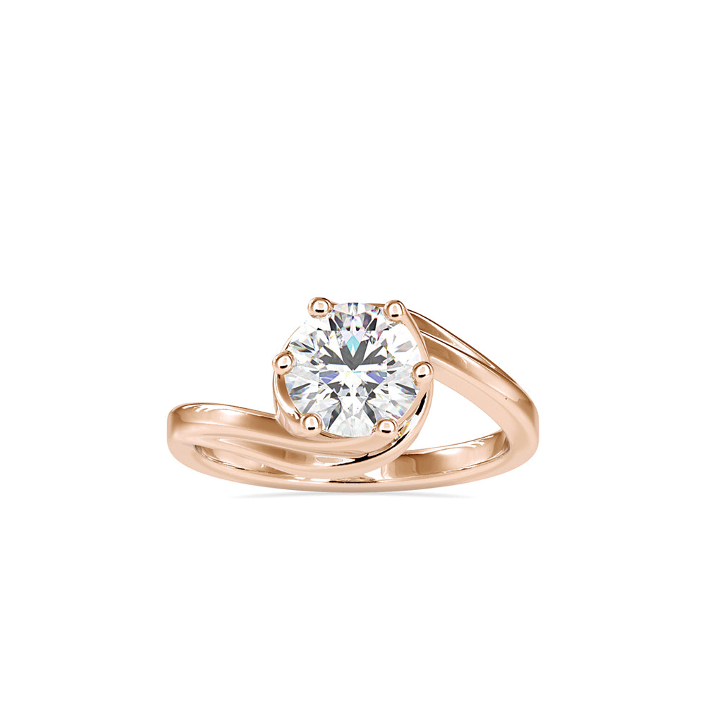 Twisted Leaf Solitaire Ring - Origine Diamonds lab-grown diamond jewellery
