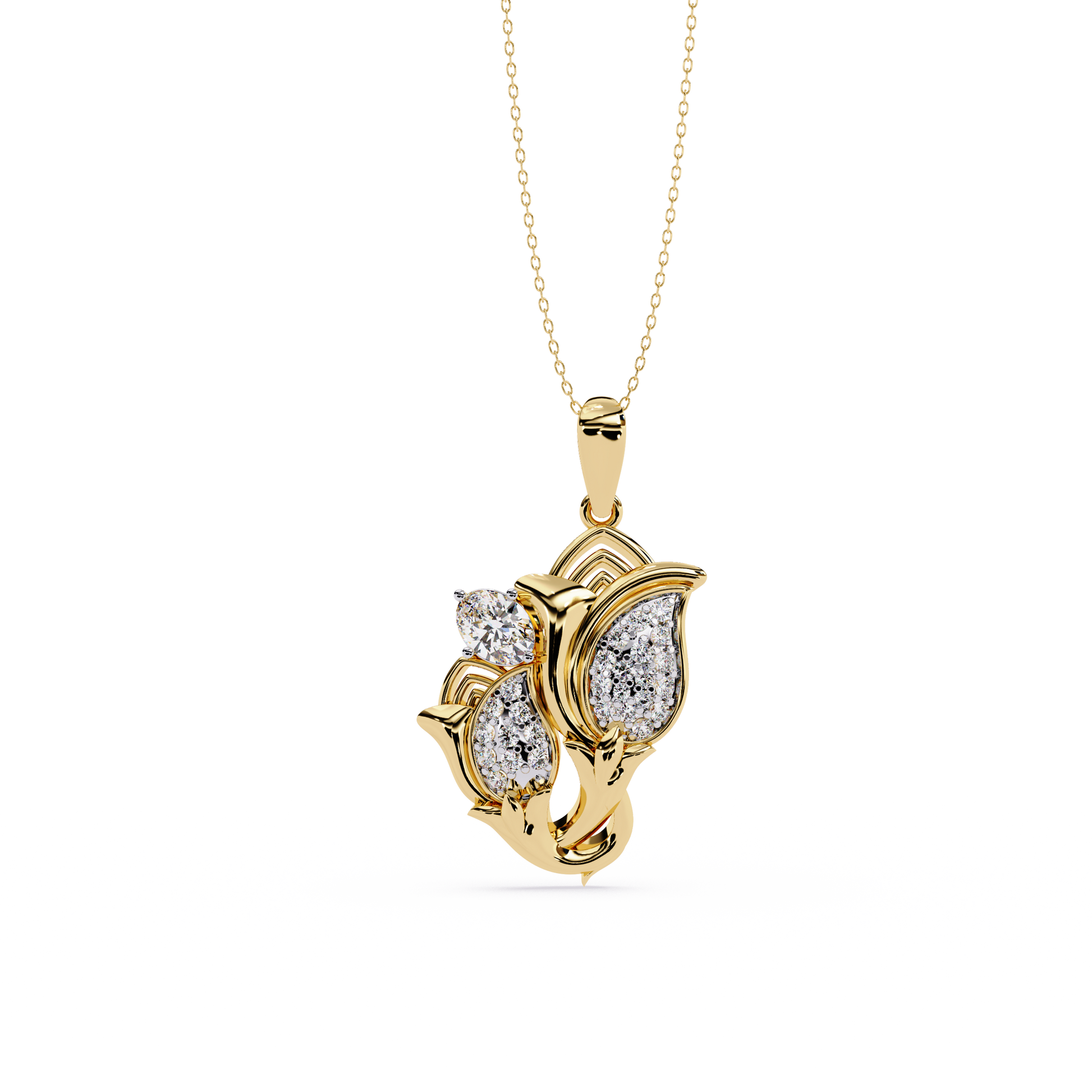 Tulip Blossom Diamond Pendant - Origine Diamonds lab-grown diamond jewellery