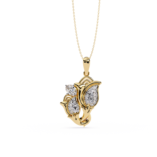 Tulip Blossom Diamond Pendant - Origine Diamonds lab-grown diamond jewellery