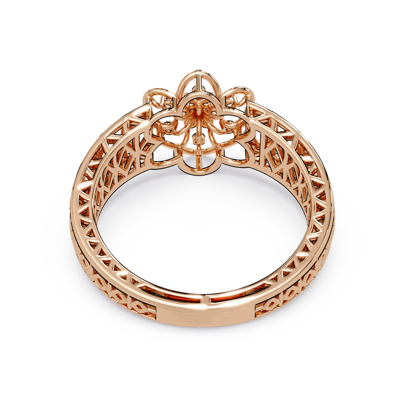 Lattice Blossom Dome Ring