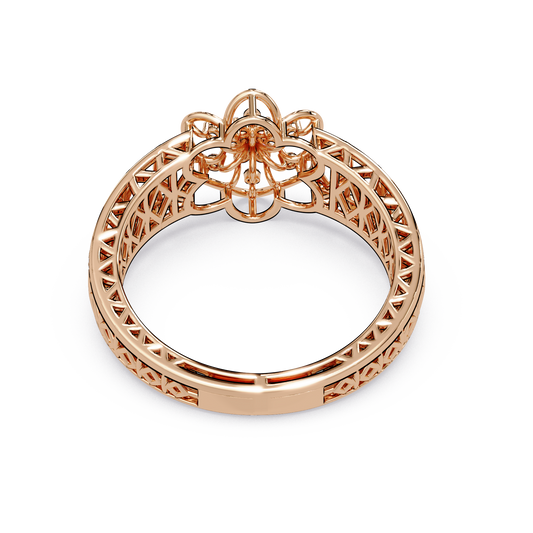 Lattice Blossom Dome Ring