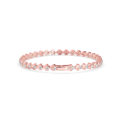 Heart Tennis Diamond Bracelet