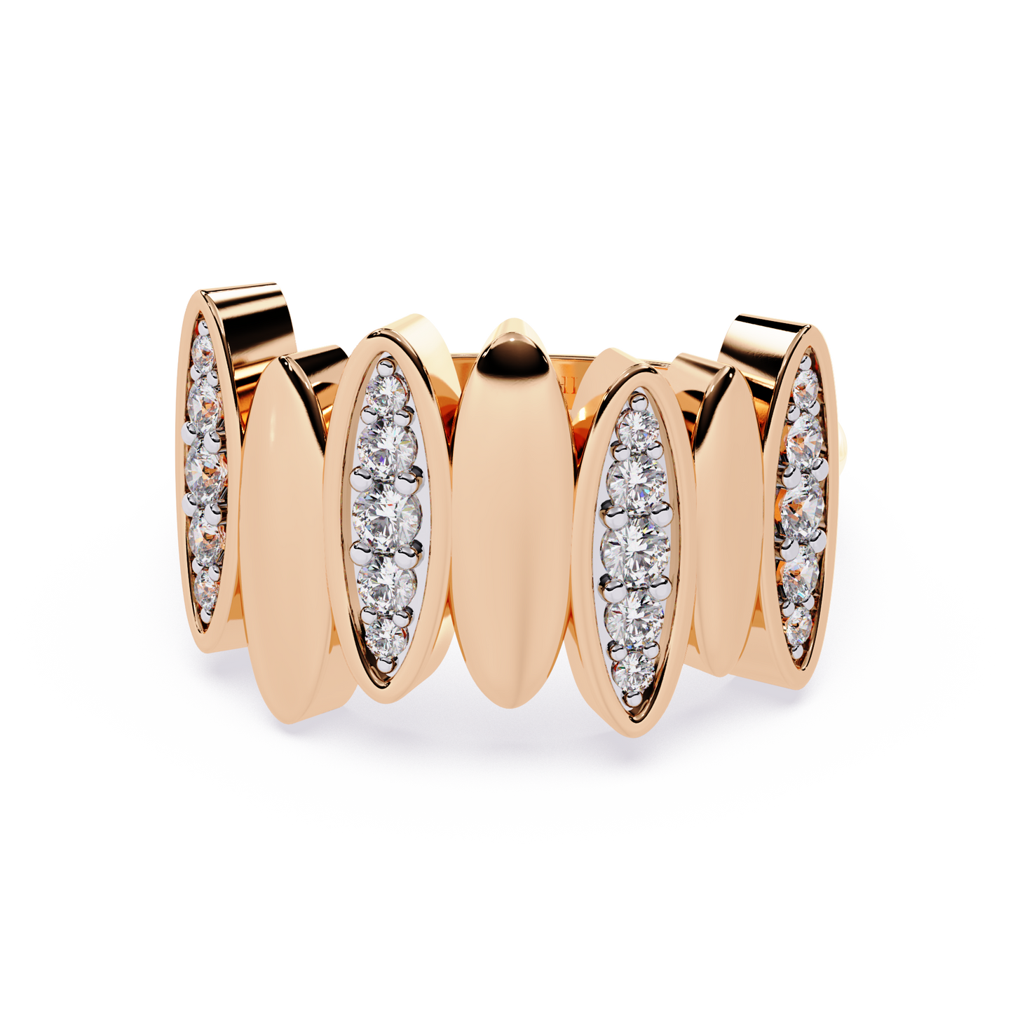 Fanned Bar Diamond Ring
