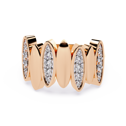 Fanned Bar Diamond Ring