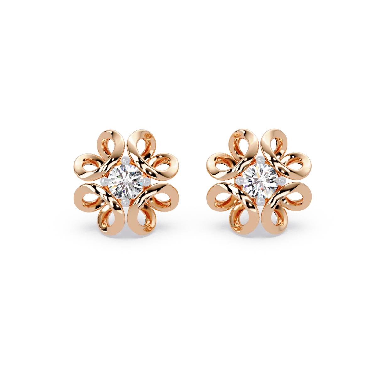 Ribbon Swirl Diamond Earrings - Origine Diamonds lab-grown diamond jewellery