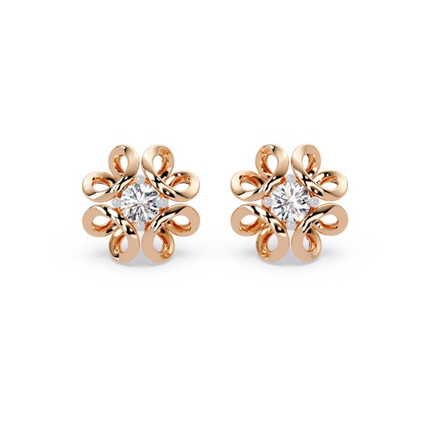 Ribbon Swirl Diamond Earrings