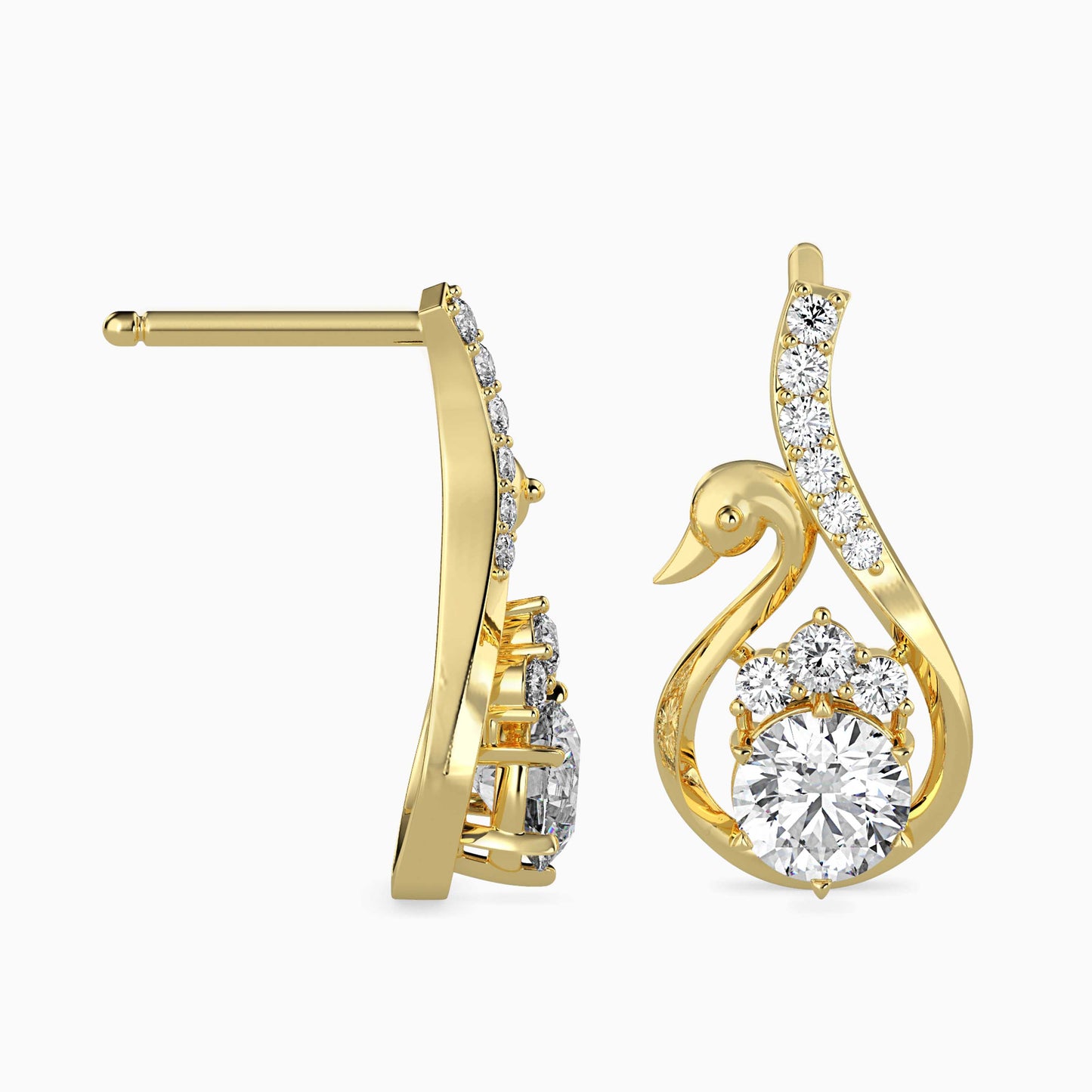 Swan Pear Drop Earrings