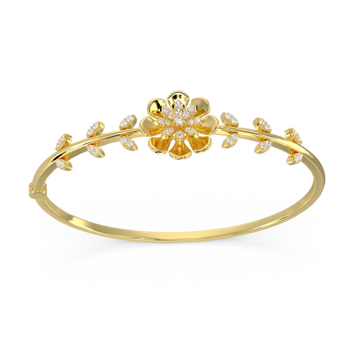 Floral Vine Diamond Bangle