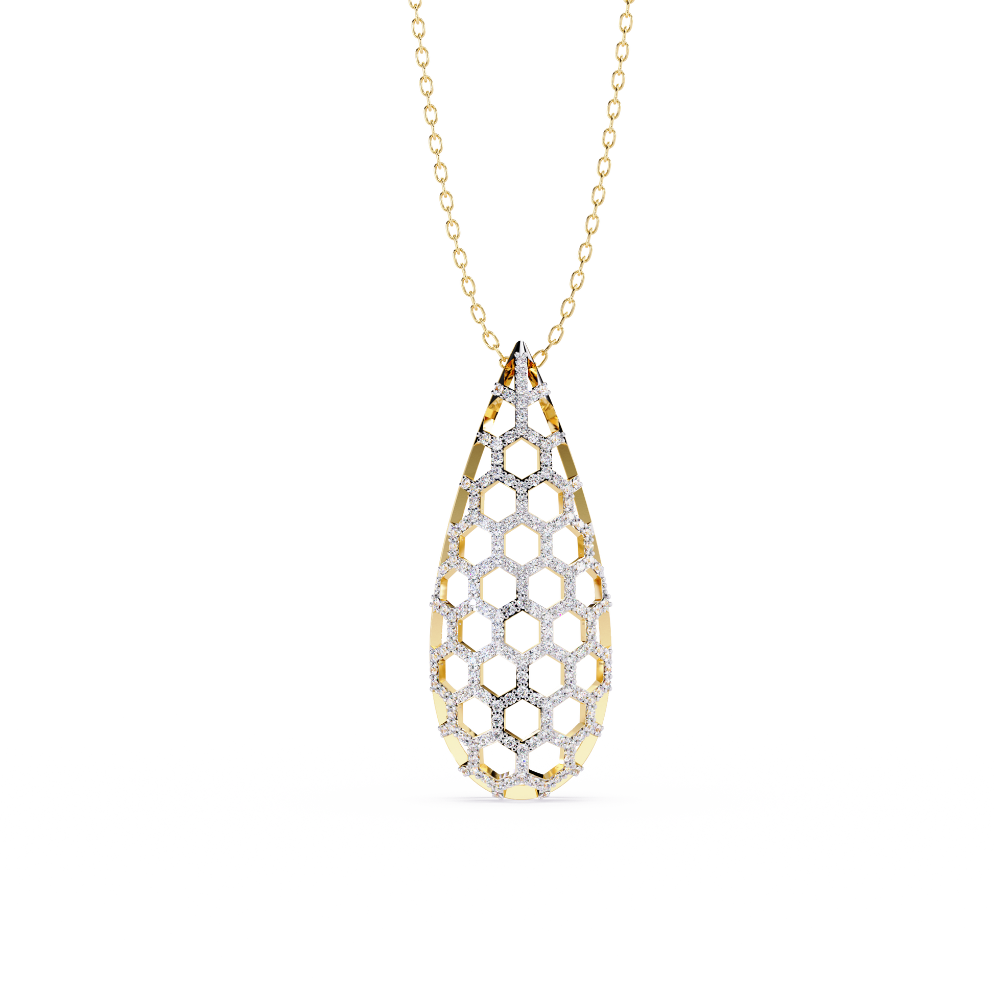 Honeycomb Teardrop Pendant - Origine Diamonds lab-grown diamond jewellery
