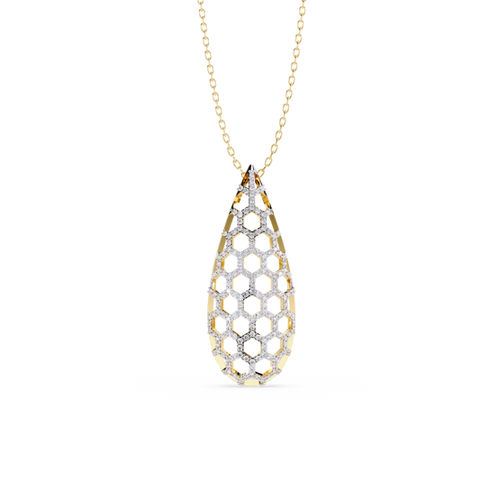Honeycomb Teardrop Pendant - Origine Diamonds lab-grown diamond jewellery
