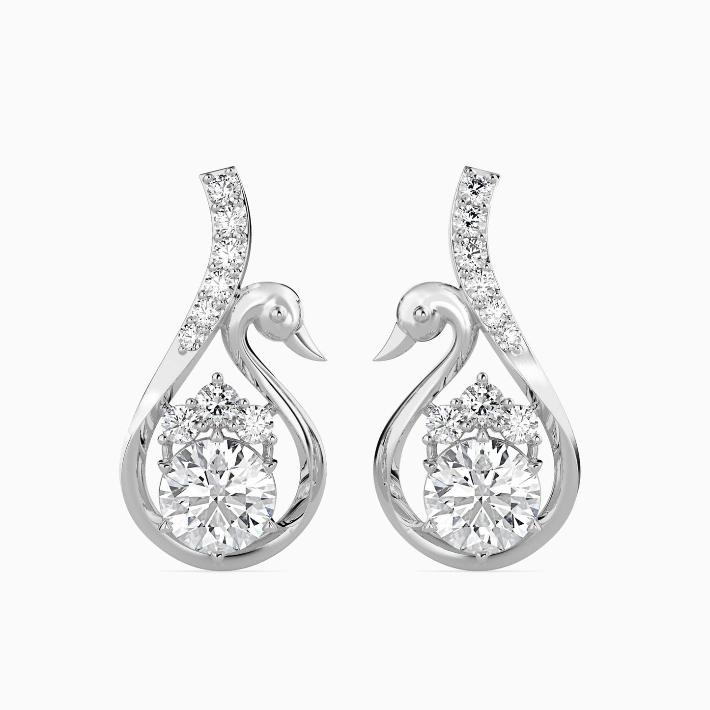 Swan Pear Drop Earrings