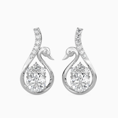 Swan Pear Drop Earrings