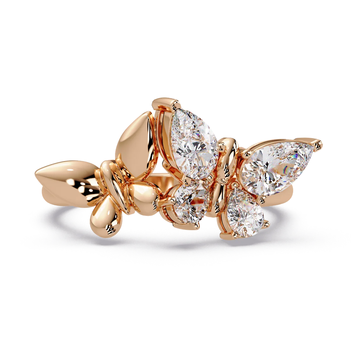 Butterfly Pear Diamond Ring - Origine Diamonds lab-grown diamond jewellery