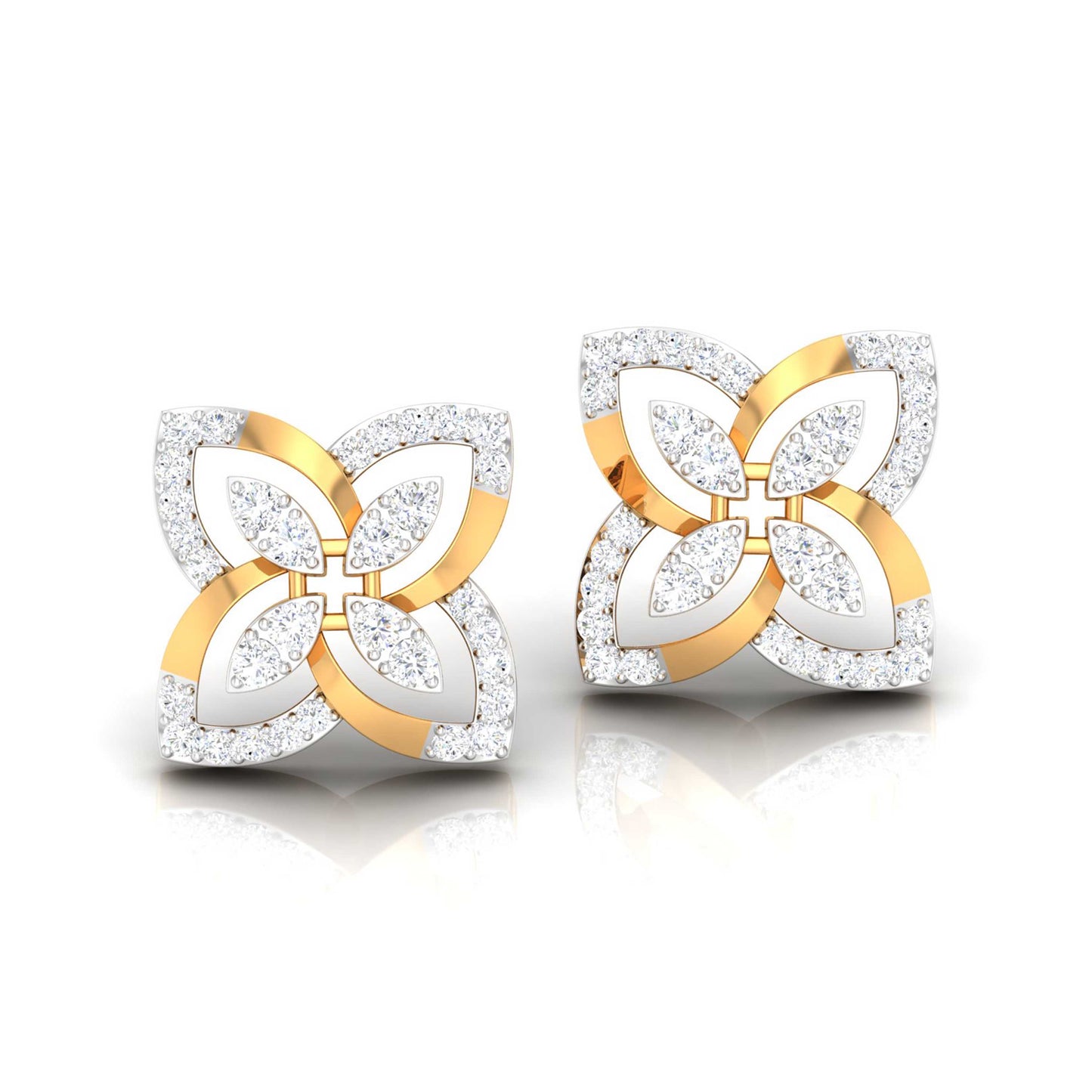 Open Quatrefoil Diamond Earrings