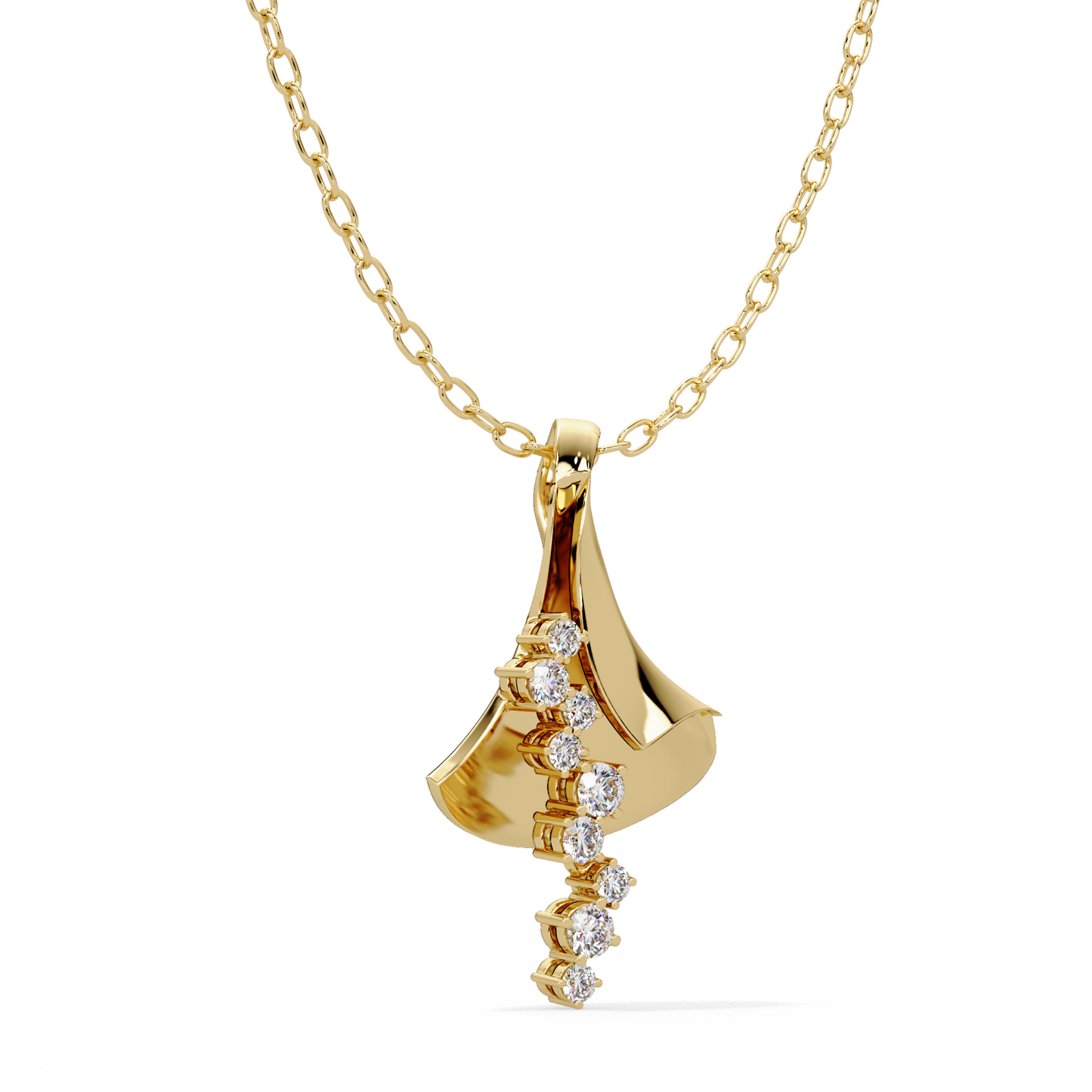 Calla Lily Diamond Pendant
