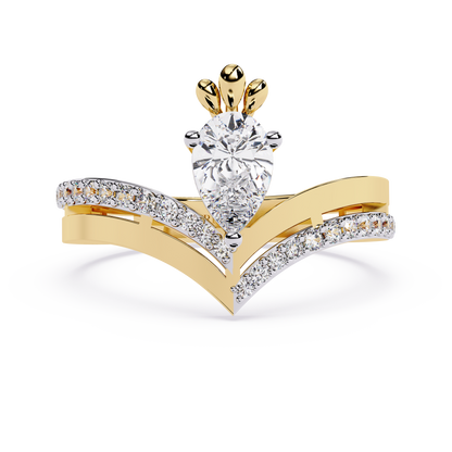 Chevron Pear Tiara Ring - Origine Diamonds lab-grown diamond jewellery
