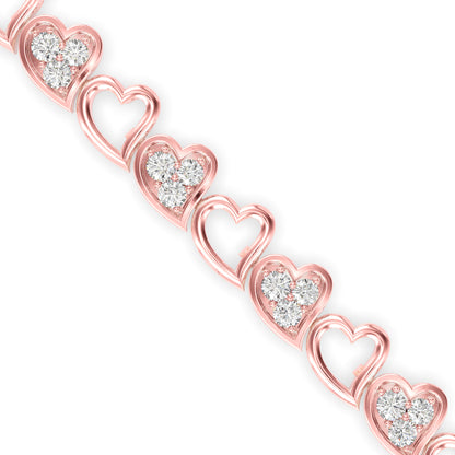 Linked Heart Diamond Bracelet