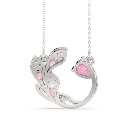 Pink Petal Leaf Necklace