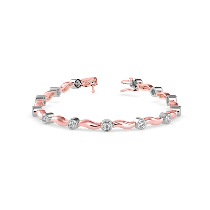 Wave Bezel Diamond Bracelet