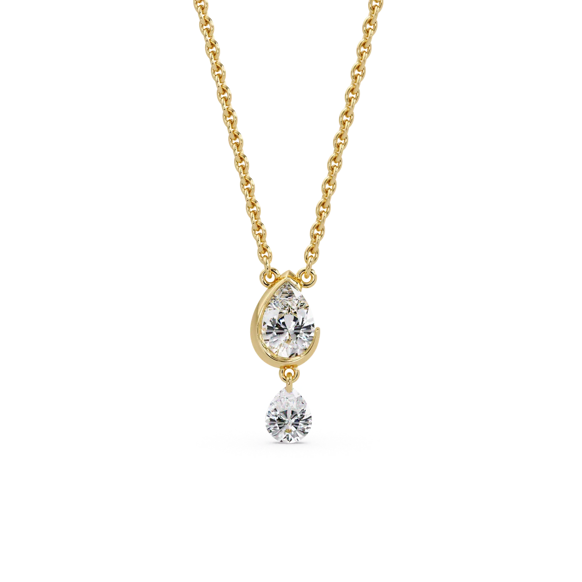 Cascading Tear Duet Chain Pendant - Origine Diamonds lab-grown diamond jewellery