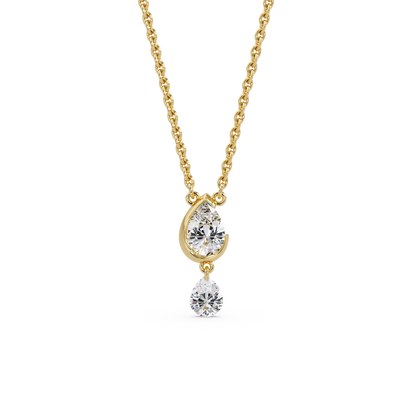 Cascading Tear Duet Chain Pendant - Origine Diamonds lab-grown diamond jewellery