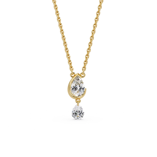 Cascading Tear Duet Chain Pendant - Origine Diamonds lab-grown diamond jewellery