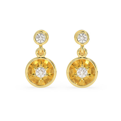 Bezel Disc Drop Earrings - Origine Diamonds lab-grown diamond jewellery