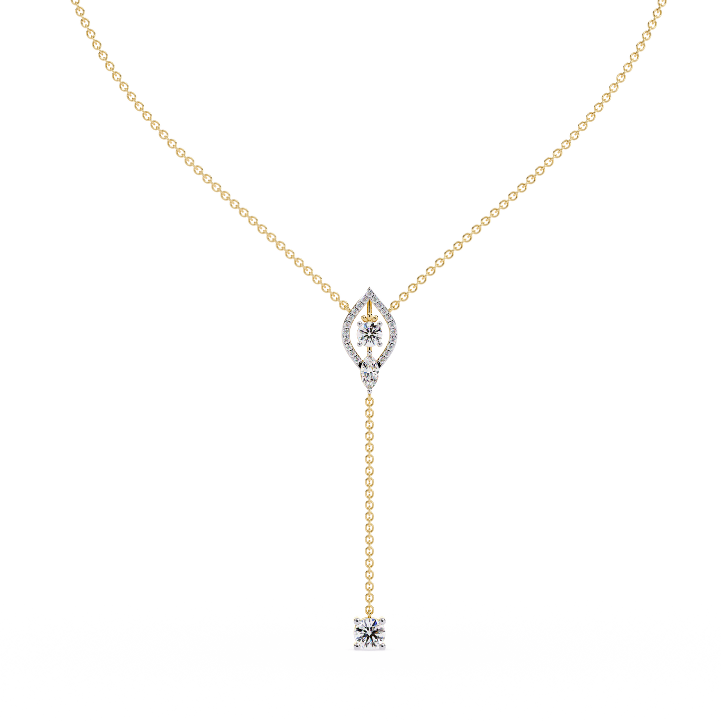 Marquise Lariat Drop Necklace - Origine Diamonds lab-grown diamond jewellery