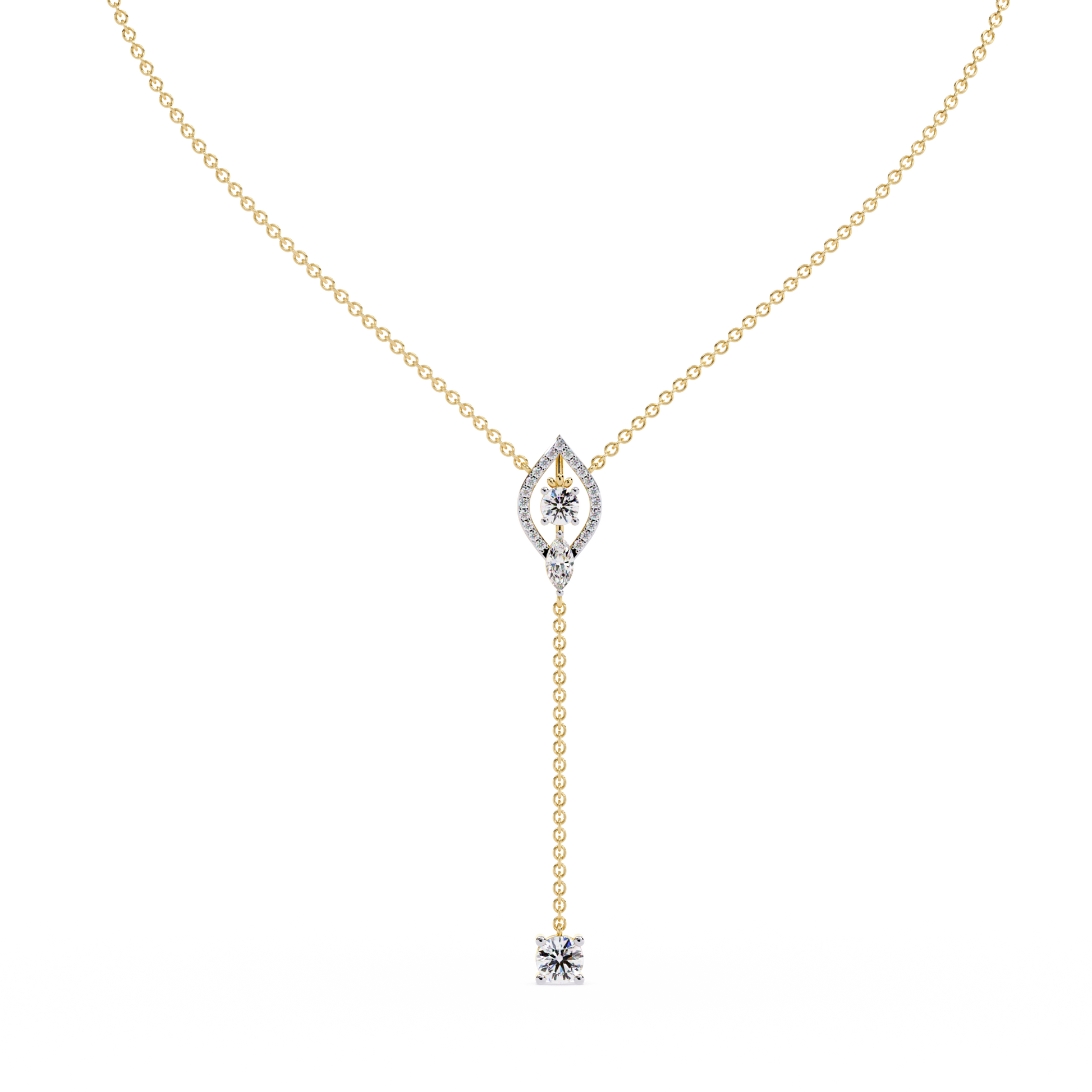 Marquise Lariat Drop Necklace - Origine Diamonds lab-grown diamond jewellery