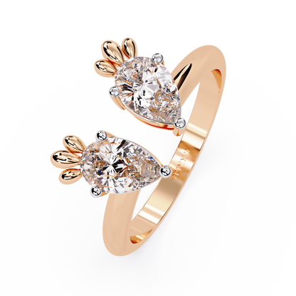 Twin Pear Open Ring